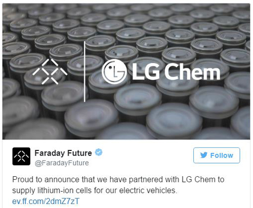 LG为FF供应电池 双方合作开发电池技术