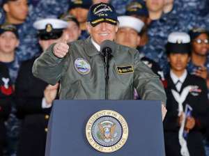 特朗普登航母演讲 将重建美国军事力量大幅提升国防预算